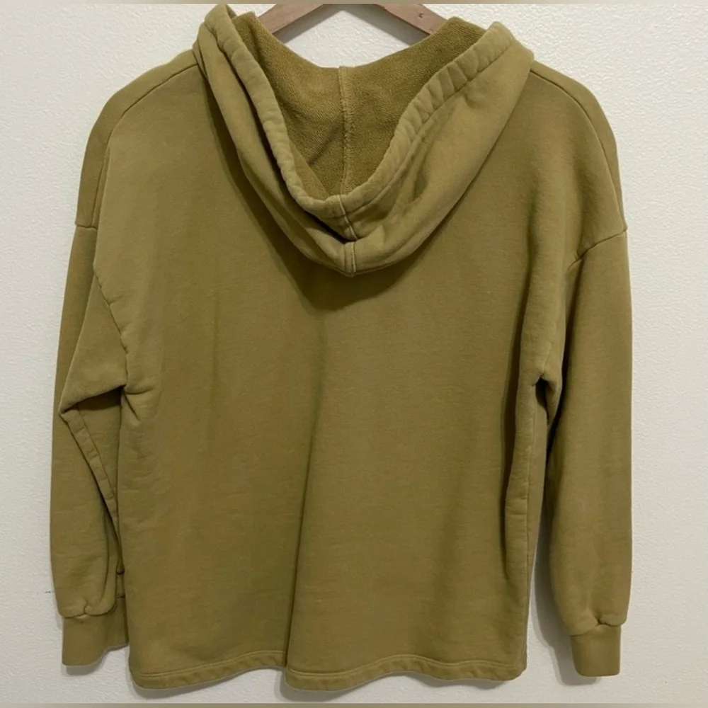 Madewell Resourced Cotton Relaxed Hoodie Sweatshirt In Olive Surplus Size M